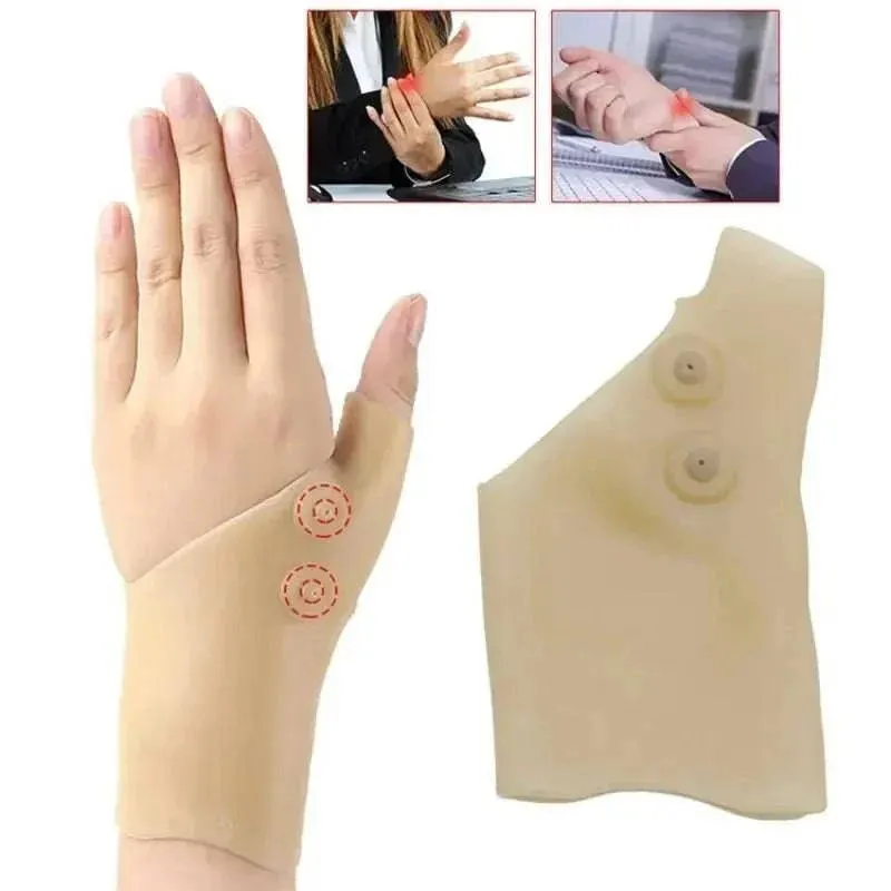 1Pcs Magnetic Therapy Wrist Hand Thumb Support Gloves Silicone Gel Arthritis Pressure Corrector Massage Pain Relief Gloves