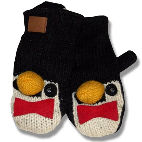 Animal Mittens for Men and Women. 100% Wool with fleece lining. handmade in Nepal.