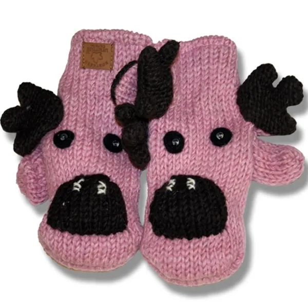 Animal Mittens for Men and Women. 100% Wool with fleece lining. handmade in Nepal.