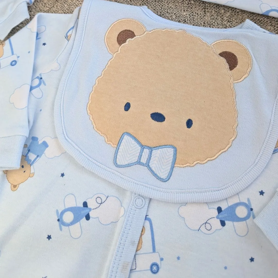 Baby Boy Blue Clothing Set - Little Bear Gift Set