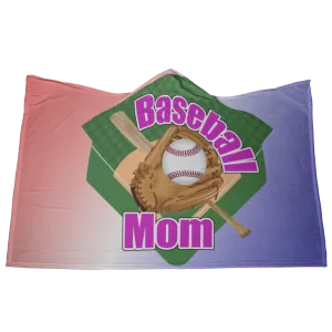 Baseball Mom Hooded Blanket, Purple