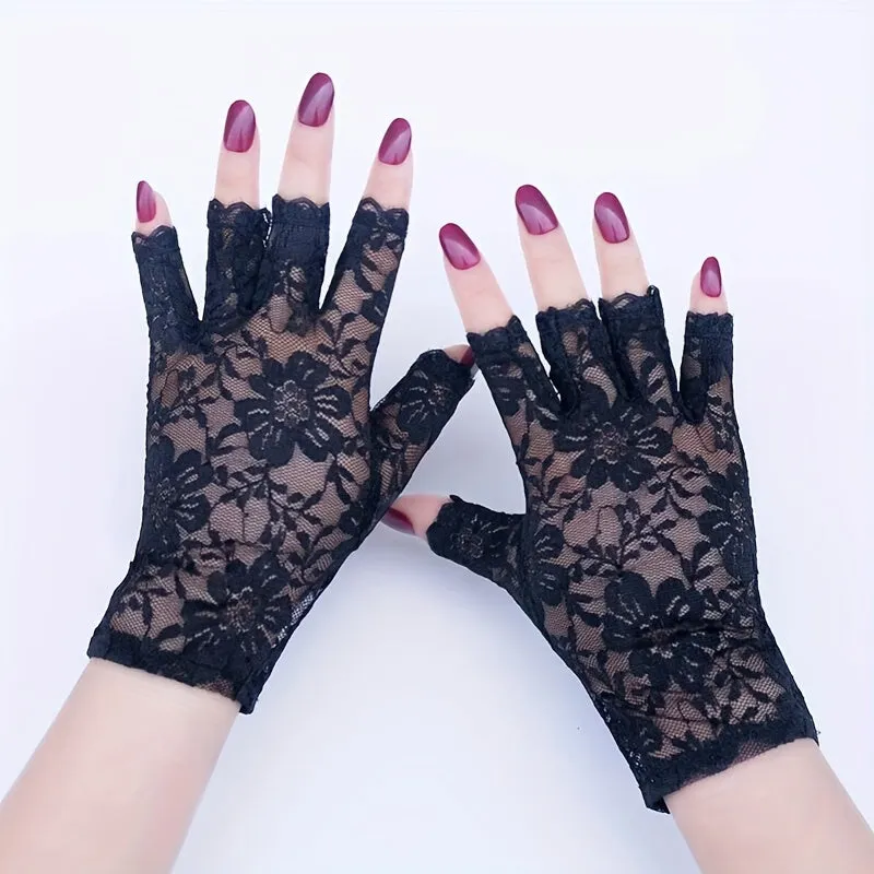 Bridal Fingerless Lace Gloves  Elegant Wedding Accessory