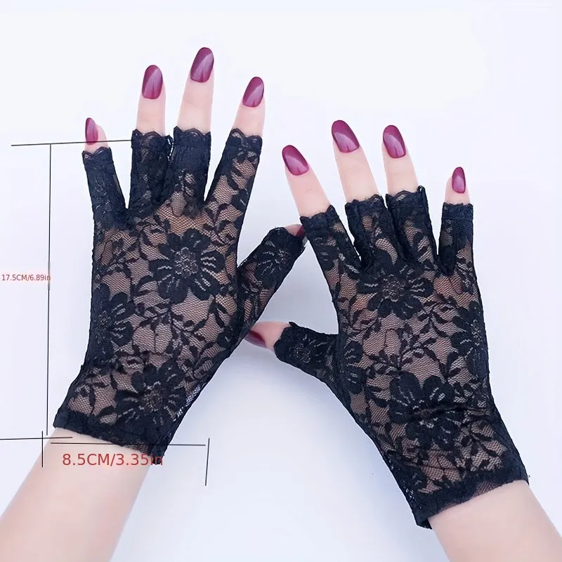 Bridal Fingerless Lace Gloves  Elegant Wedding Accessory