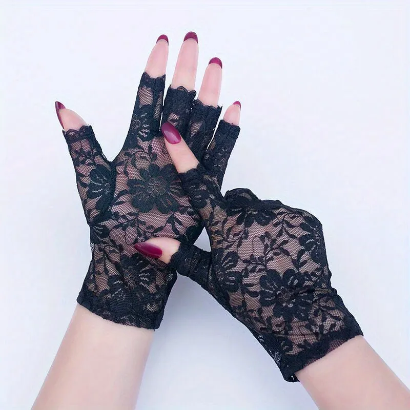 Bridal Fingerless Lace Gloves  Elegant Wedding Accessory