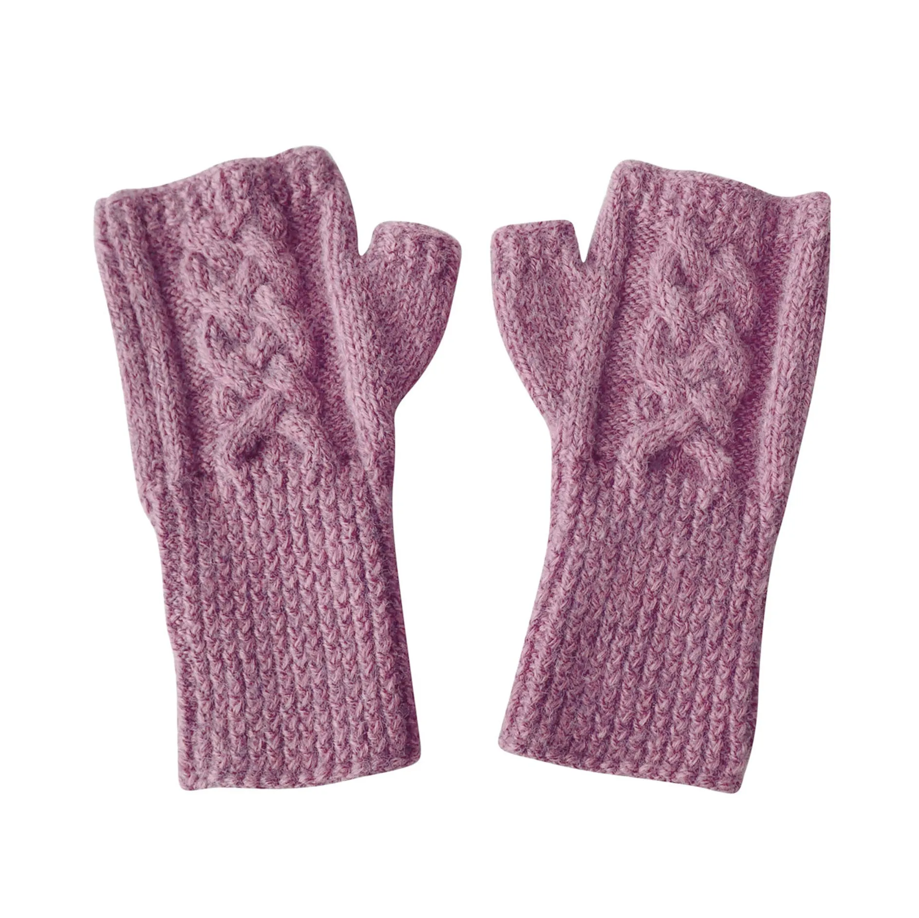 Cable Fingerless Mittens