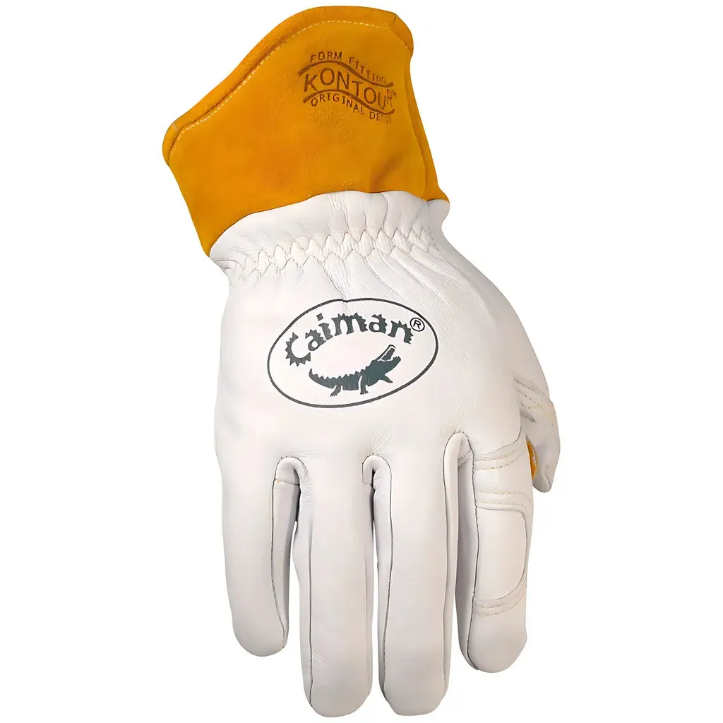 Caiman 1871-4 Premium Goat Grain TIG/MIG Welder's Glove with Wool Insulated Back - Scalloped Cuff