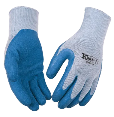 Kinco 1791 Gray 10-Gauge Polyester Knit Shell Crinkle Latex Coated Palm Polyester and Elastic Knit Wrist (One Dozen)