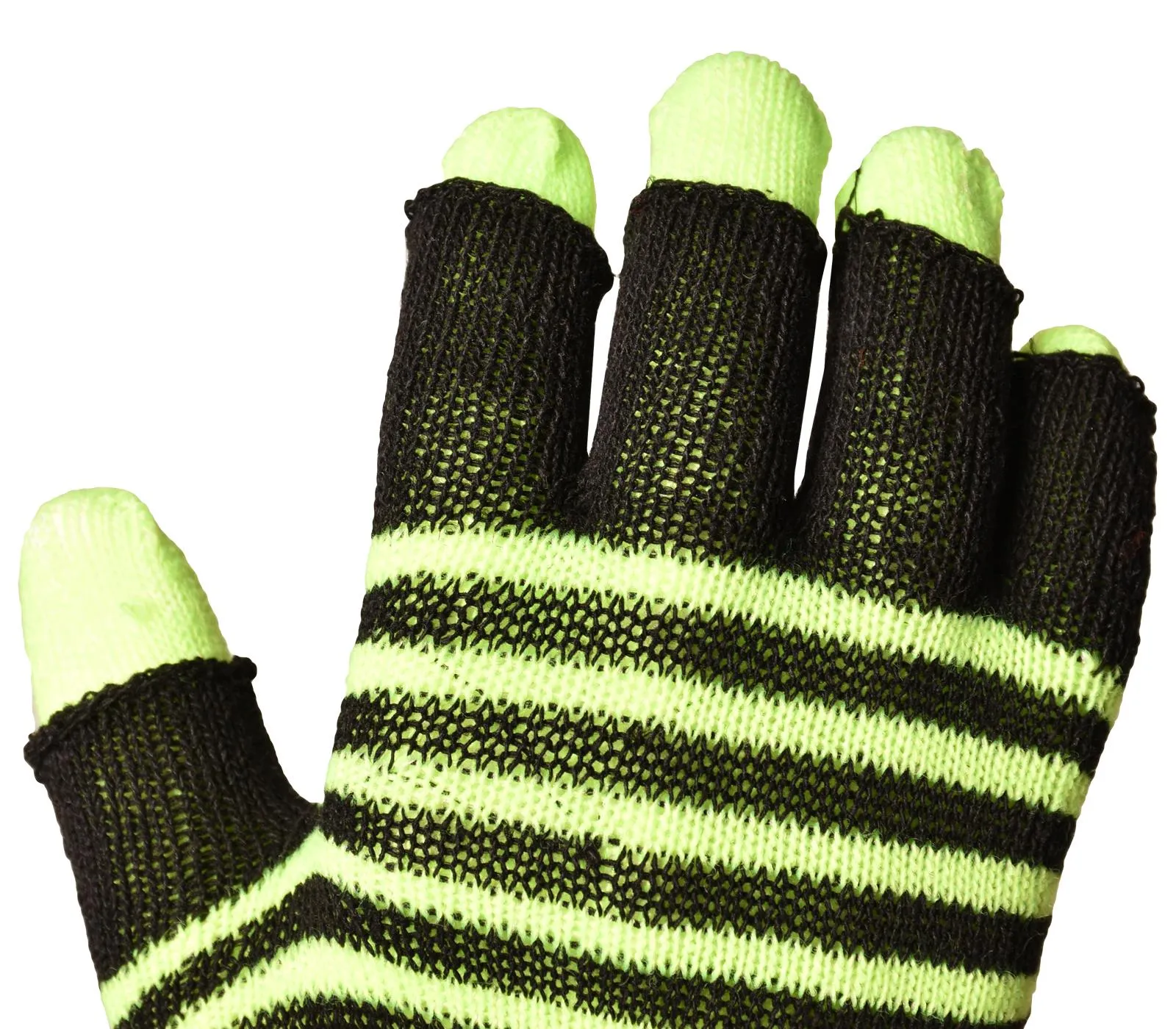 Ladies Striped Magic 2 in 1 Neon Fingerless Gloves