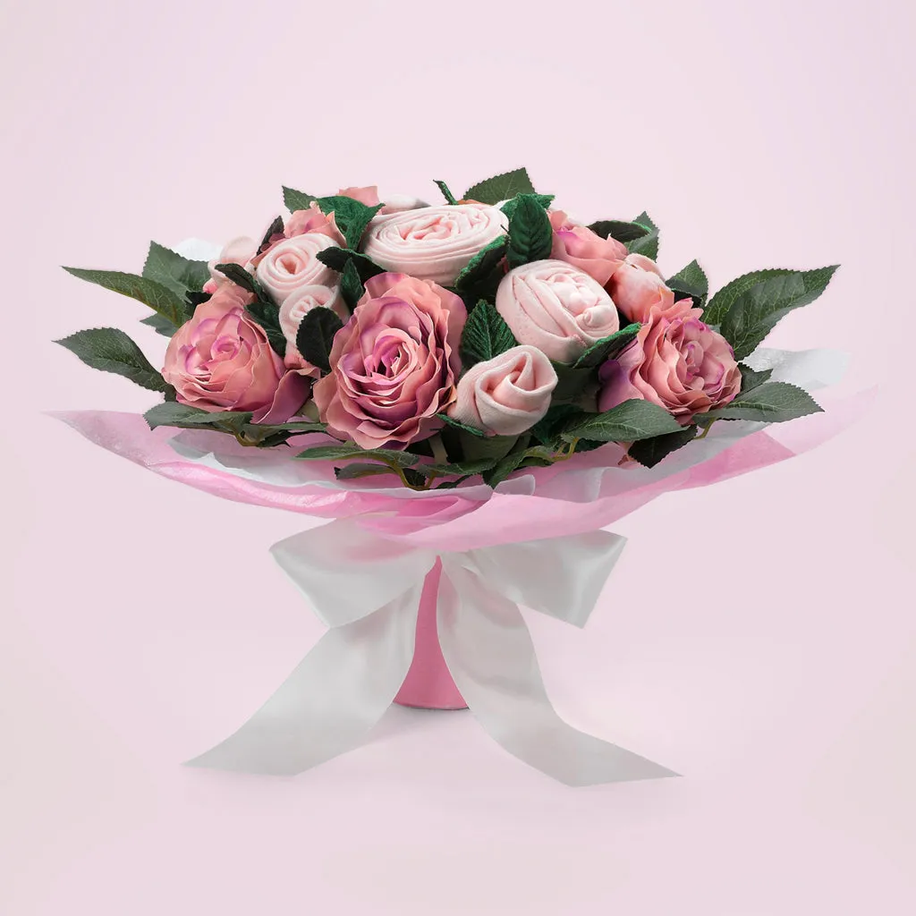 Luxury Rose Baby Clothes Bouquet - Pink