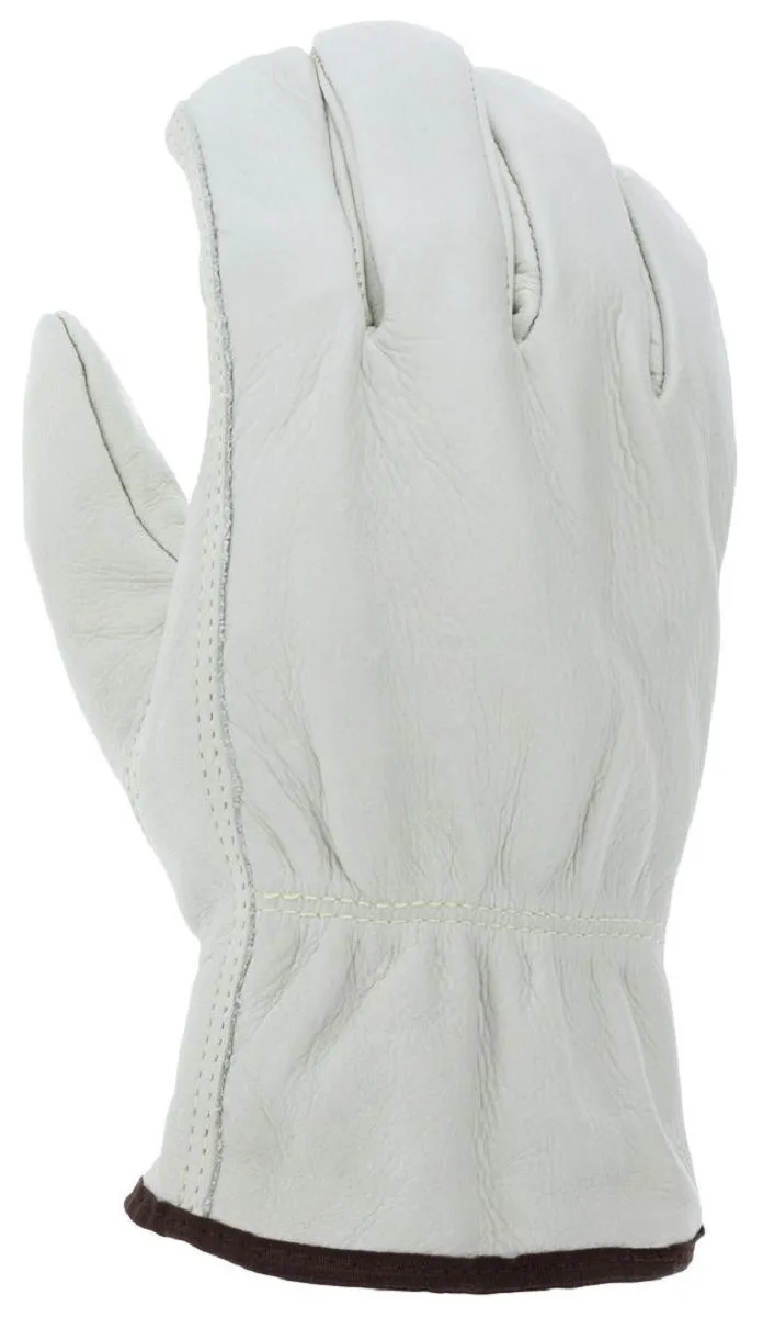 MCR Safety 32801 CV Grade Leather, Drivers Insulated Work Gloves, Beige, Box of 12 Pairs