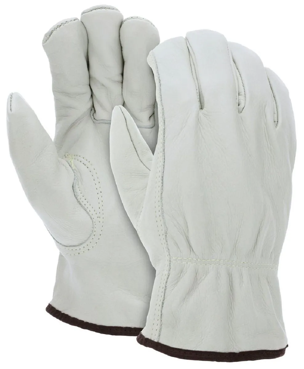 MCR Safety 32801 CV Grade Leather, Drivers Insulated Work Gloves, Beige, Box of 12 Pairs