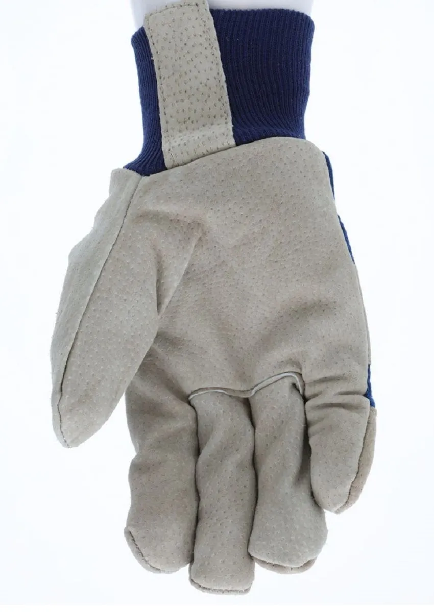 MCR Safety Artic Jack 1956 Split Pigskin Insulated Work Palm Leather Gloves, Fabric Back with Knit Wrist Thermosock Lined, Beige, Box of 12 Pairs