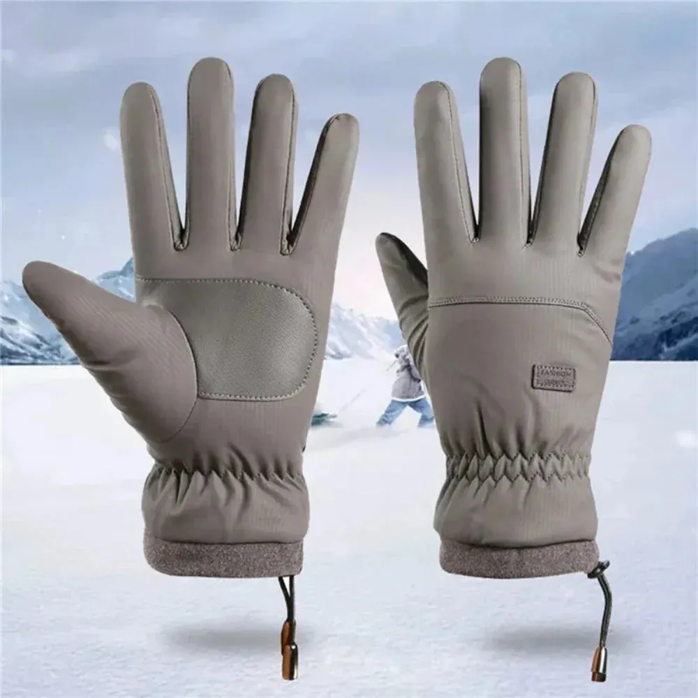 Men Waterproof Fleece Lined Touch Screen Warm Gloves