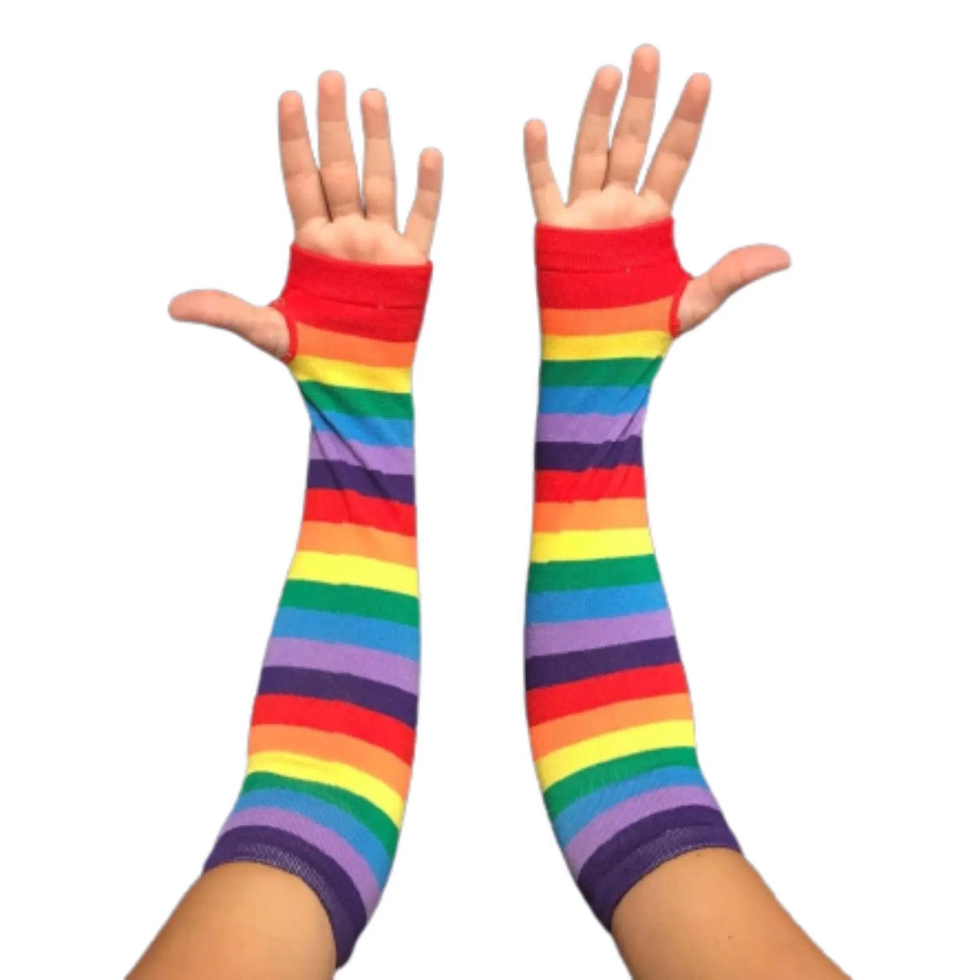 Rainbow Fingerless Gloves