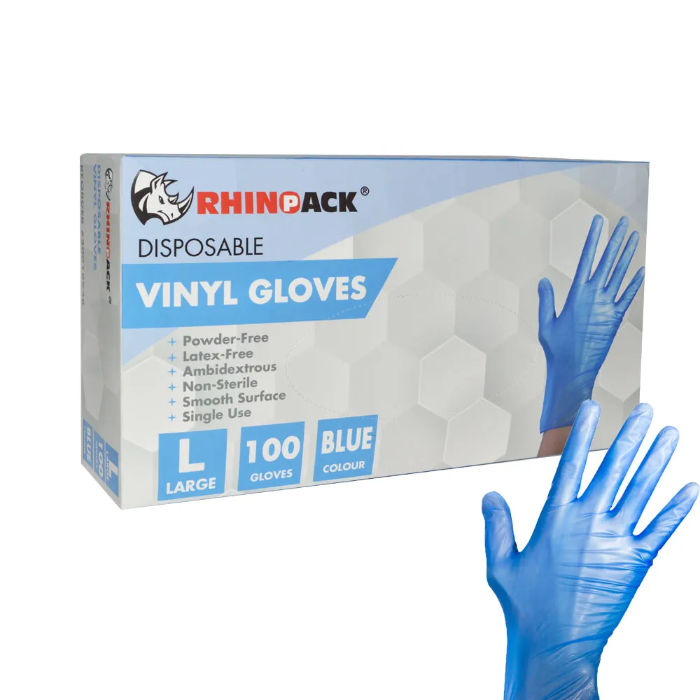 Rhinopack Disposable Vinyl Gloves 100pk (10pks / Case)