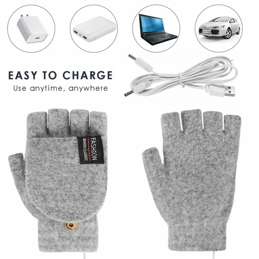 USB Heating Convertable Gloves