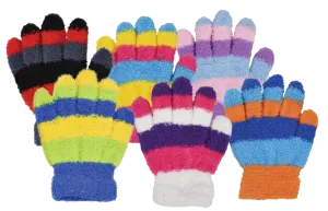 Winter Gloves-Kid's Magic Gloves, Cozy Yarn Stripe 2-4