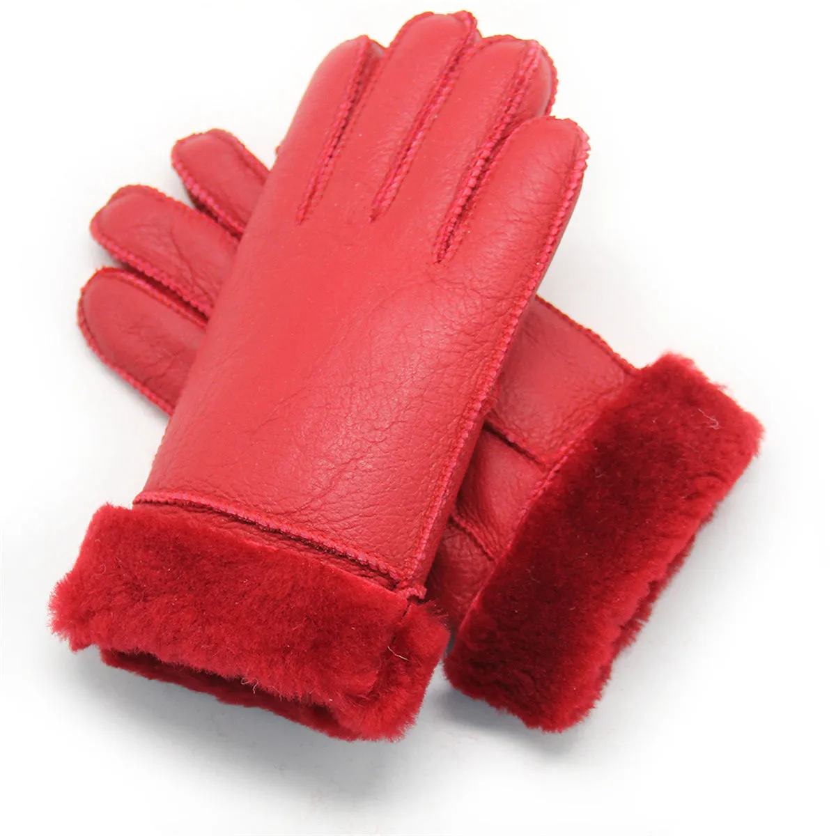 YISEVEN Women's  Shearling Sheepskin Leather Gloves